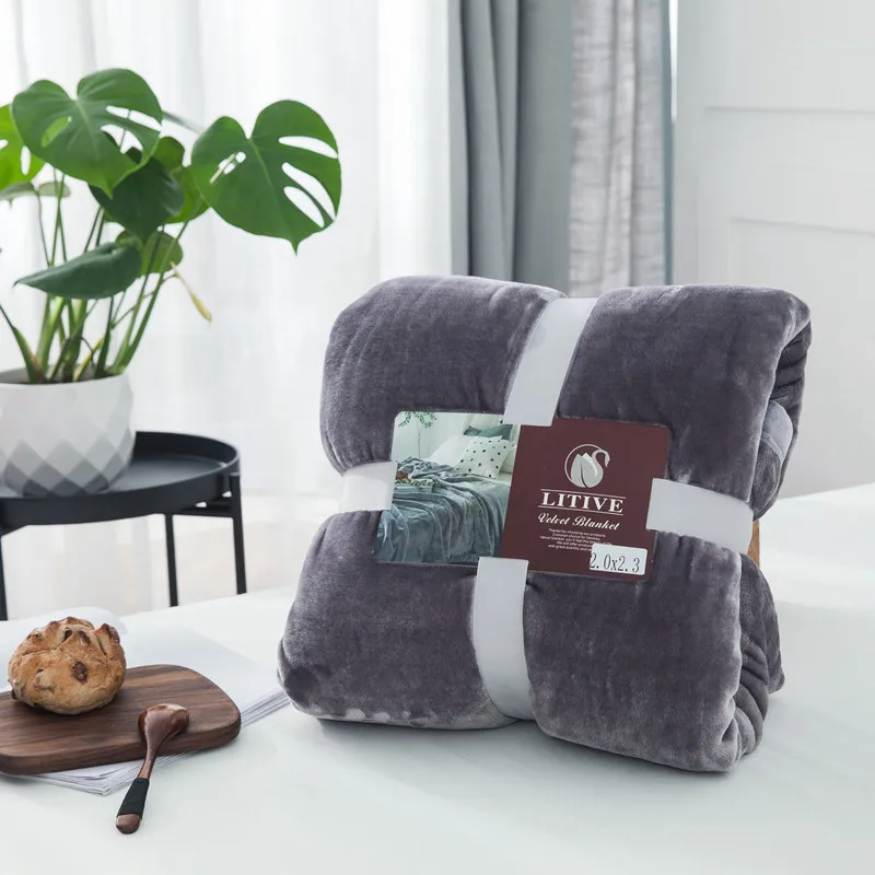 Супер мягкое Коралловое Флисовое одеяло 400 г/кв. М однотонный чехол для дивана