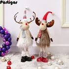 Рождественские куклы, декор для елки, новогодние украшения, Большой олень, рог, стоящая кукла, украшение, Счастливого Рождества, детские игрушки, подарки