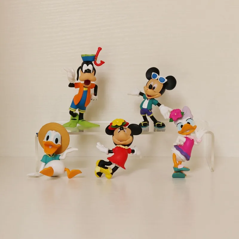 

Disney's 5 Mickey Mouse car ornaments Minnie Donald Duck figurine figure net celebrity toys