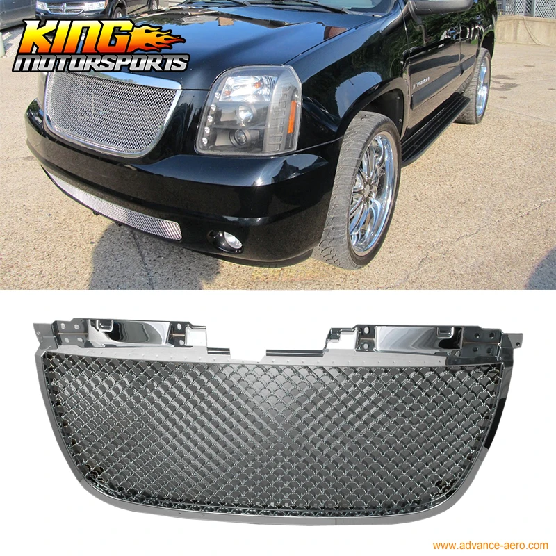 Подходит для 2007 2013 GMC Yukon Denali B Хромированная передняя решетка гриль американский