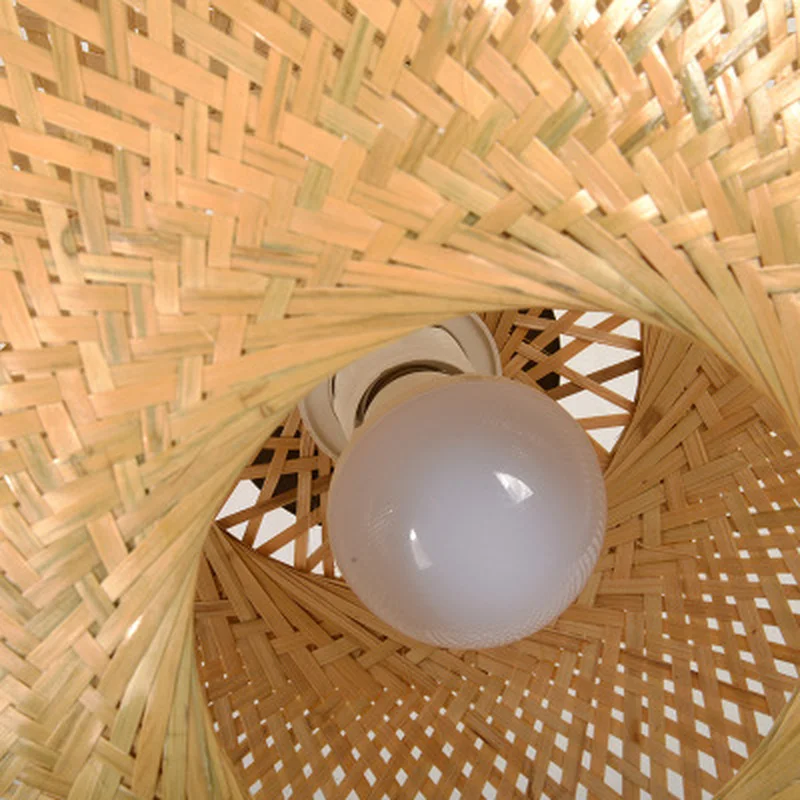 Бамбуковый Плетеный подвесной светильник с крышкой из ротанга висячий