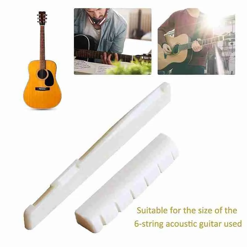 

Acoustic Guitar Bone Bridge Nut Saddle For 6 String Guitar Guitar Parts Instrument Accessories Stringed Classical Musical C8M5
