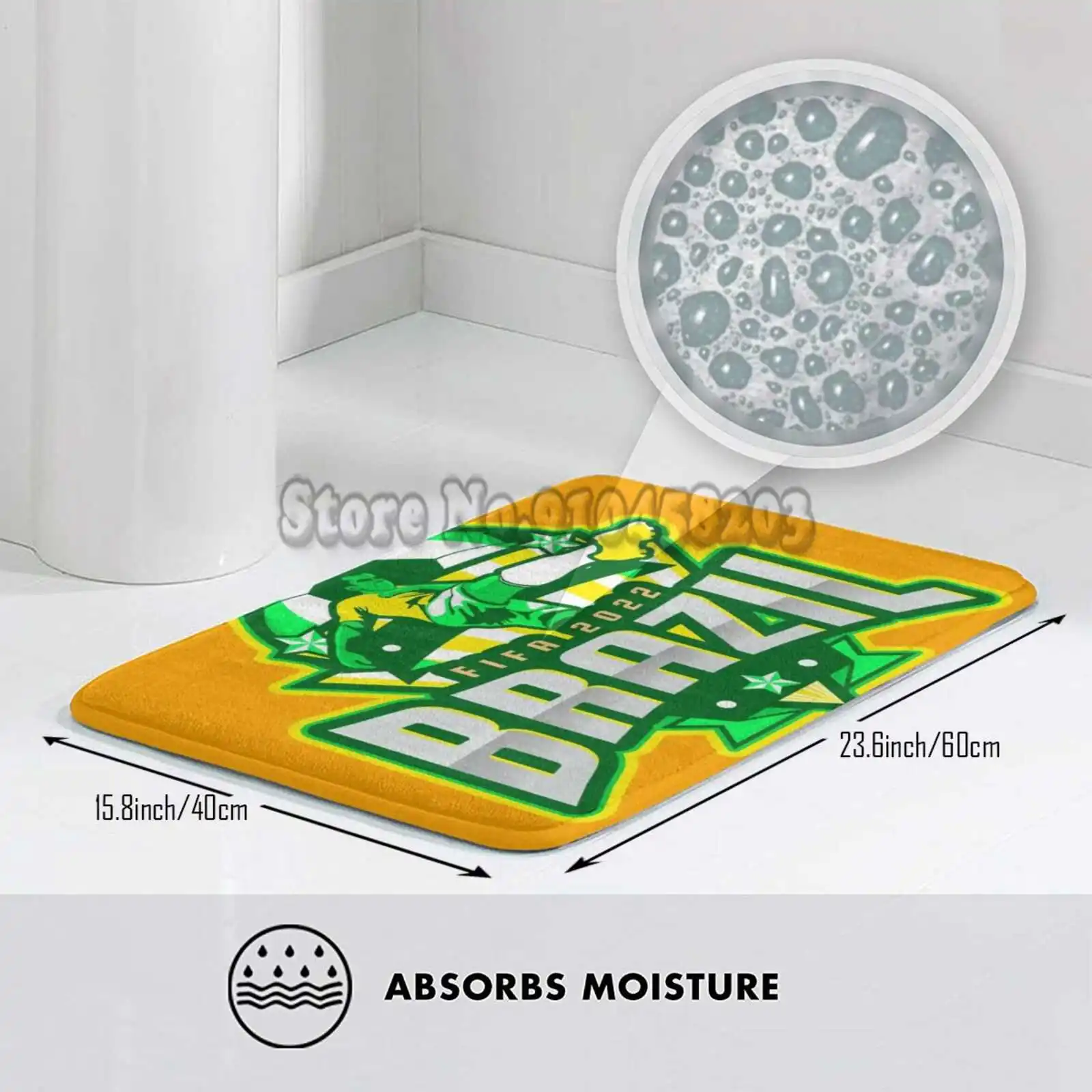 Бразильская ФИФА 2022 нескользящий коврик для ванной комнаты кухонный