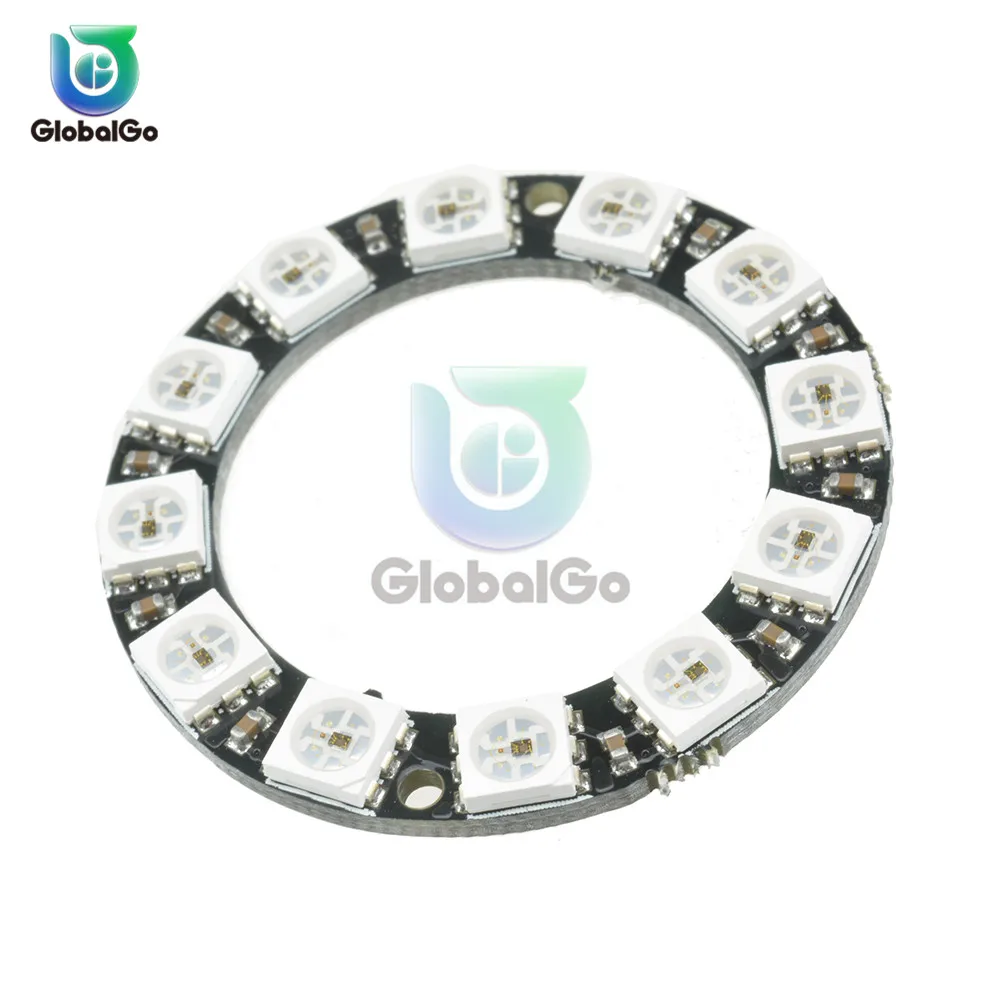 RGB светодиодный кольцевой 12 бит WS2812 WS2812B 5050 светильник со встроенными драйверами