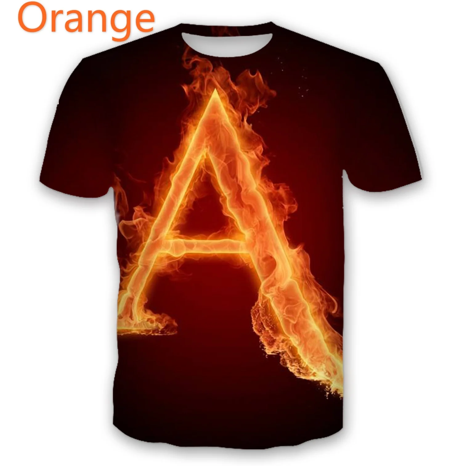 Футболка с коротким рукавом и круглым вырезом 3D принтом огненной гитары|Мужские