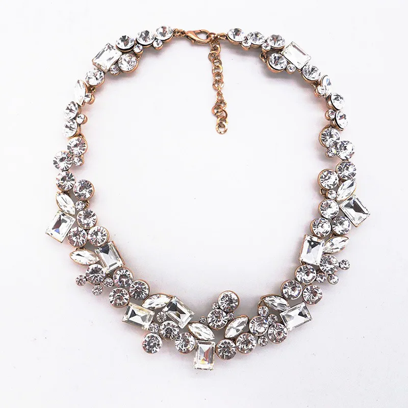 Ожерелье из сплава с инкрустацией красочные блестящие стразы циркониевая