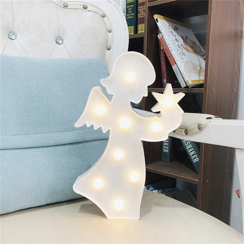 Светодиодный ночсветильник с креативным ангелом фонарь на батарейках домашний