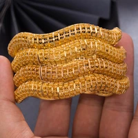 wando 4pcslot 24k gold color bangles for men women golden bracelet dubai africa nigeria wedding jewelry gifts