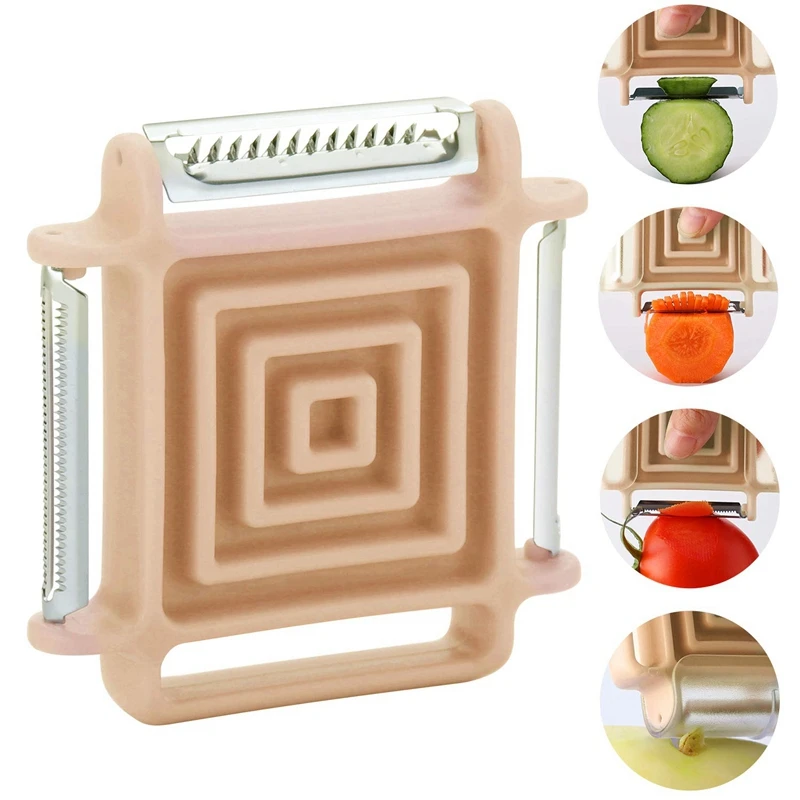 3 в 1 Овощечистка для картофеля томатов морковь кабачки с поворотным зубчатым