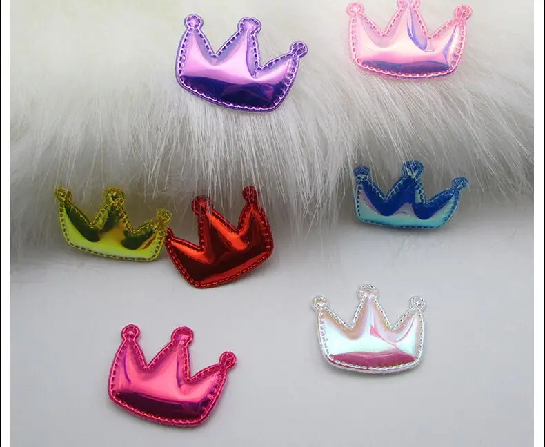 100pcs Reflective Crown Cup cake topper Food Flags Crown Cute Baby Girls For Handmade Hair Material Party Decoration