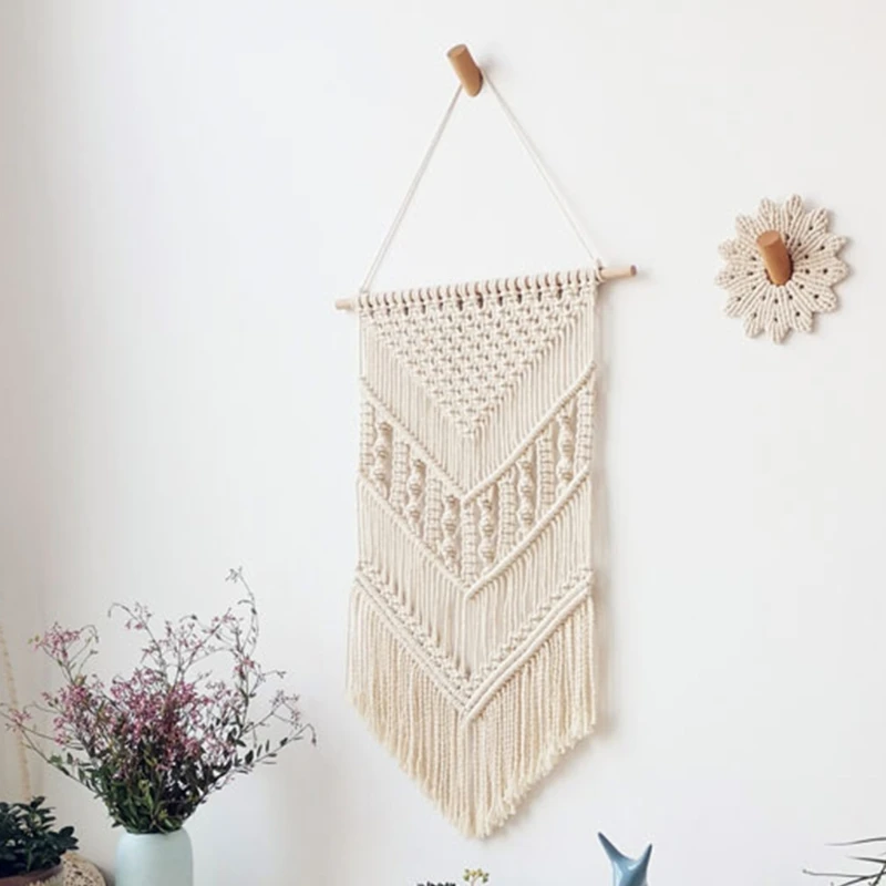 

Macrame Wall Hanging Tapestry Wall Decor Boho Chic Handmade Cotton Woven Bohemian Nursery Home Decoration