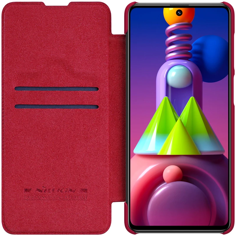 

NILLKIN for Samsung Galaxy M51 Flip Case Qin Series Luxury PU Leather+Plastic Back Cover Case for Samsung Galaxy M51