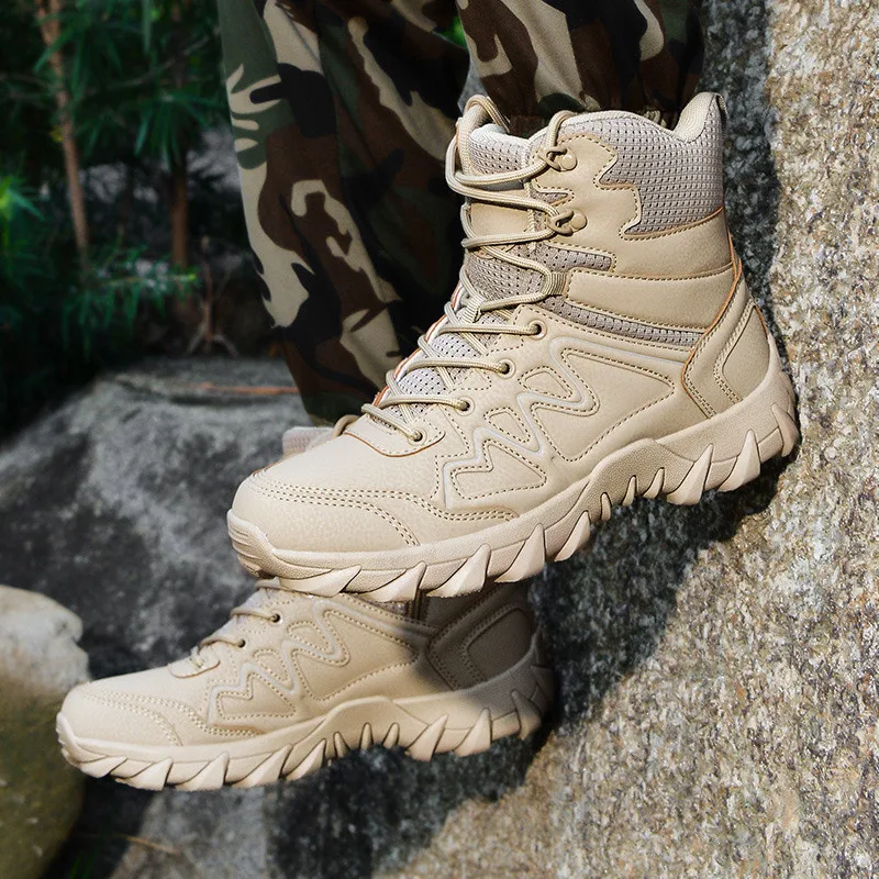 New top Non-slip Mountain Boots for Men Lightweight Hiking Boots Climbing Shoes Men Outdoor Trail Shoes High Mens Army Sneakers