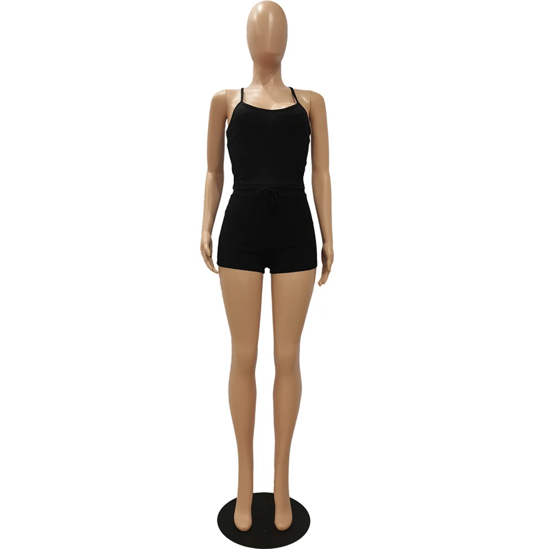 Модные Повседневные однотонные байкерские шорты комплект из 2 предметов женский