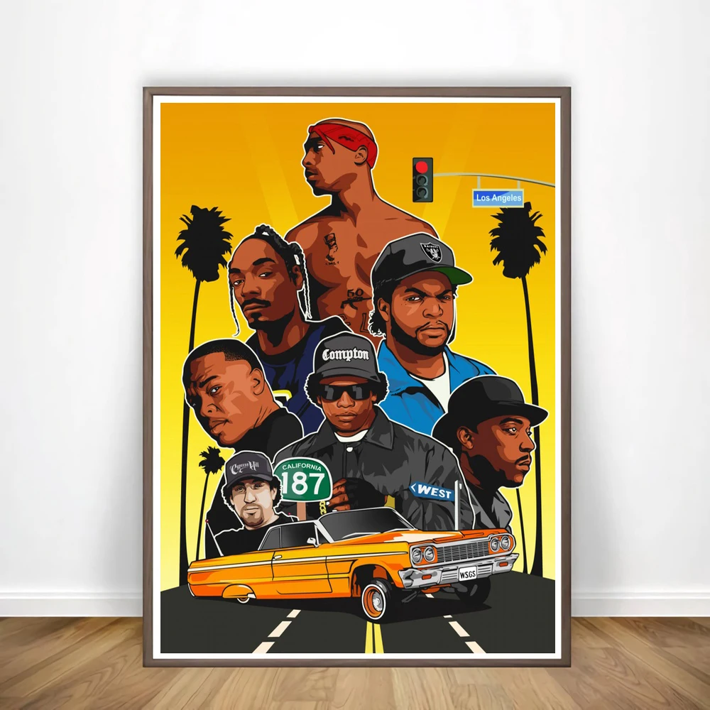 NT385 картина Biggie smallers 2PAC ледяной куб JAY Z восточное побережье хип хоп плакат печать