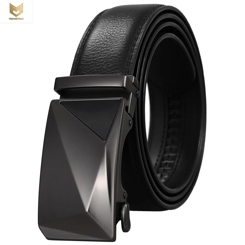 

Hongmioo регулируемые мужские ремни из коровьей кожи Классический роскошный бизнес Дизайн Автоматическая пряжка из сплава