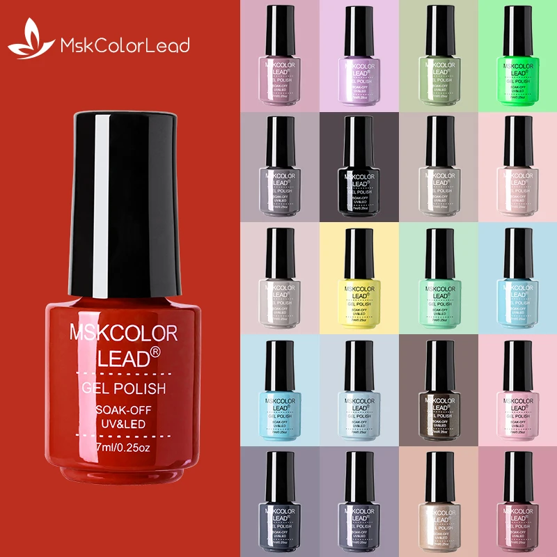 

MSK Color Lead Nail Gel Polish 7ml High Quality Nail Gel Polish Colorful Glass Bottle Bright Color Glitter Varnish Nail Polish