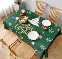 christmas print tablecloth mat waterproof anti stain rectangular tablecloths dust proof table cloth new years christmas decorati
