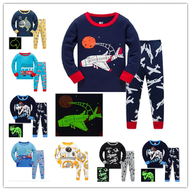 

Autumn Children's Clothing Sets Sleepwear Clothes Kids Dinosaur Collection Pajamas Set Baby Pijamas Plane Pyjamas