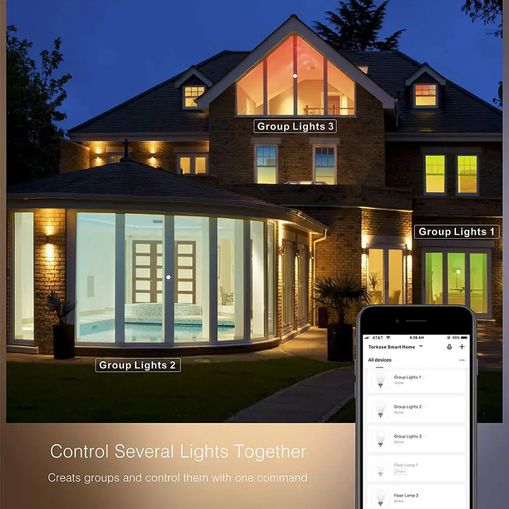 SGOE светодиодный светильник e27 110 В 220 умный дом rgb smart life app 7 Вт 2700 к 6500 кровать Alexa и