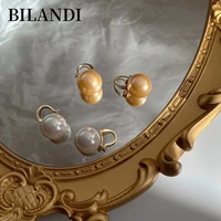 bilandi elegant round pearl earrings pretty design fashion statement gold color bead drop earrings for women girl gifts