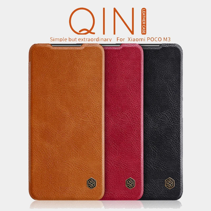 Кожаный чехол для Xiaomi POCO M3 Pro чехлы poco m3 оригинальный флип NILLKIN QIN роскошные
