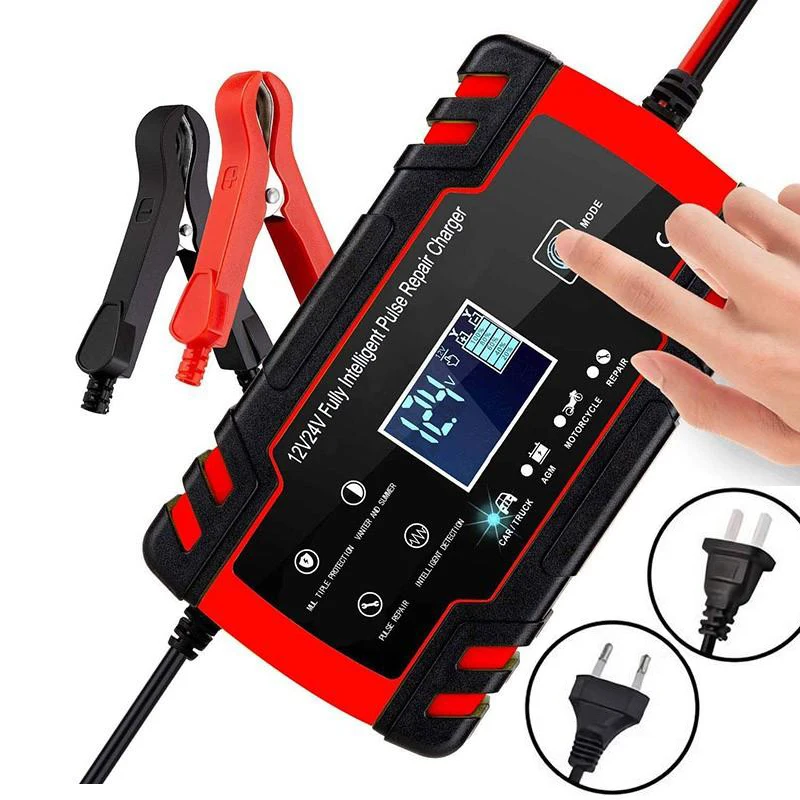Автомобильное зарядное устройство 12 В 8 А 24 4 а быстрое с ЖК дисплеем полностью
