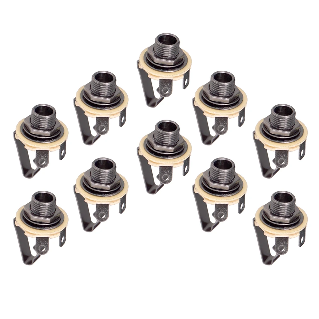 Упаковка из 10 электрогитарных басов входная Выходная розетка 6 35 мм 1/4 дюйма