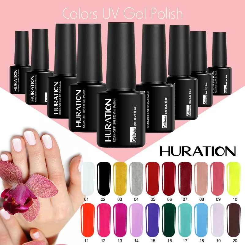 Huration обычный обнаженный лак для ногтей Гель 29 цветов дизайн Выкл Белый DIY
