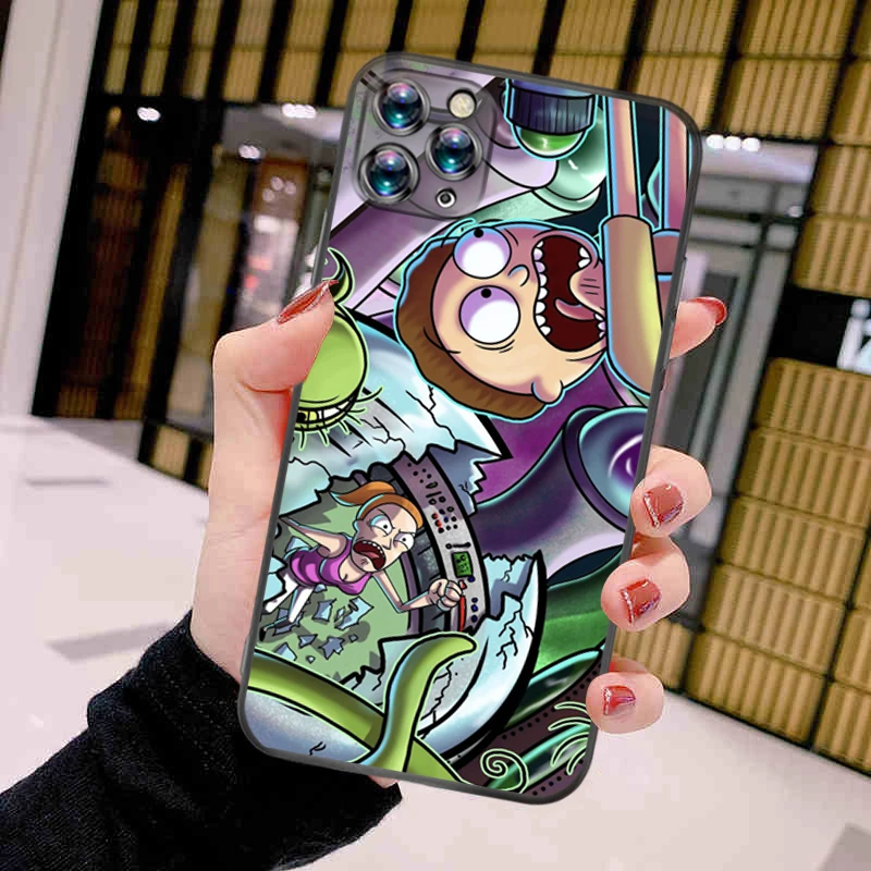 

Anime Rick Funny And Morti Phone Case For iPhone 11 12 Pro XS MAX 8 7 6 6S Plus X 2020 XR Mini Ultra-Thin Shockproof Soft Cover