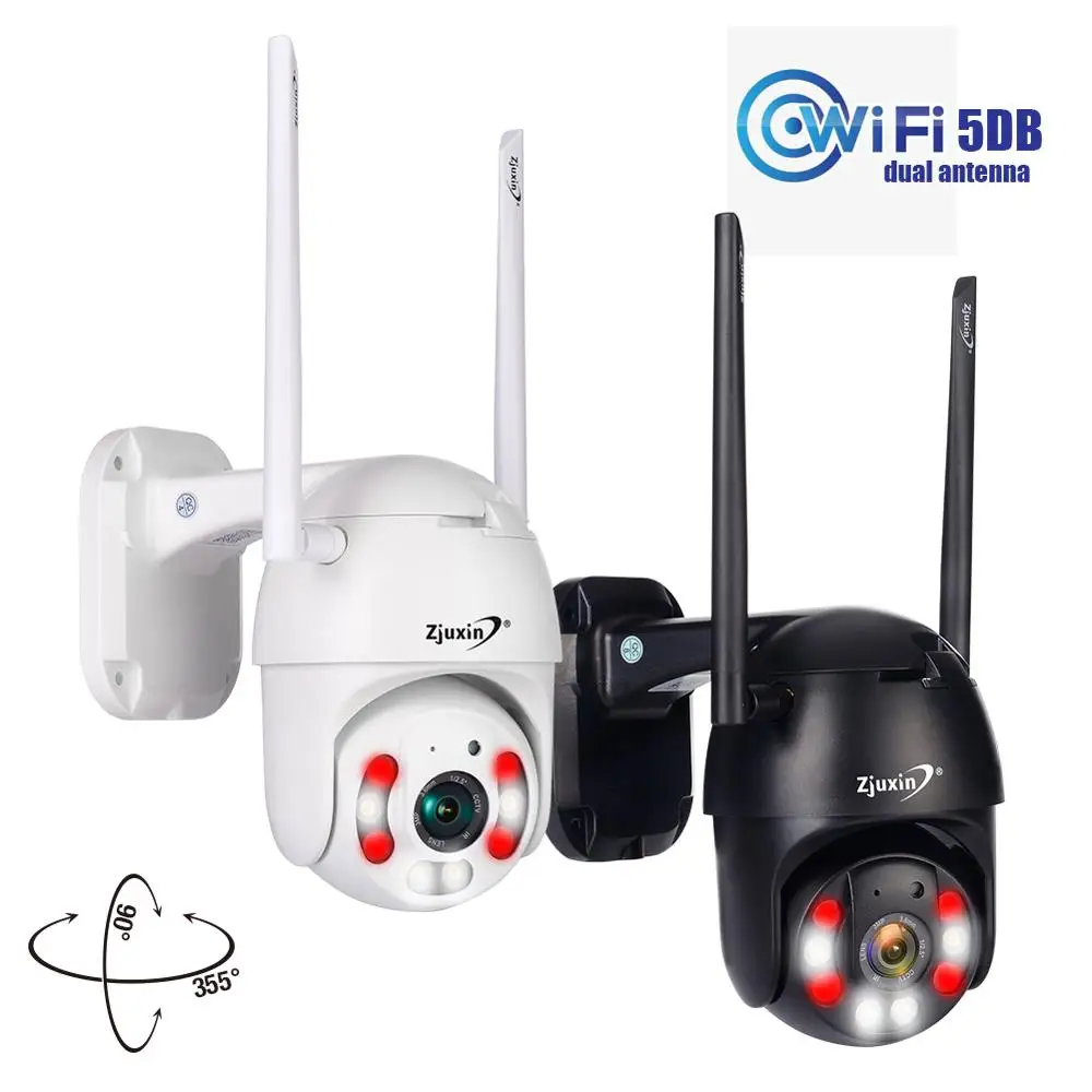 Zjuxin PTZ IP камера WiFi HD1080P Беспроводная Проводная PTZ наружная CCTV камера безопасности двойной светильник обнаружения человека AI облачная камера