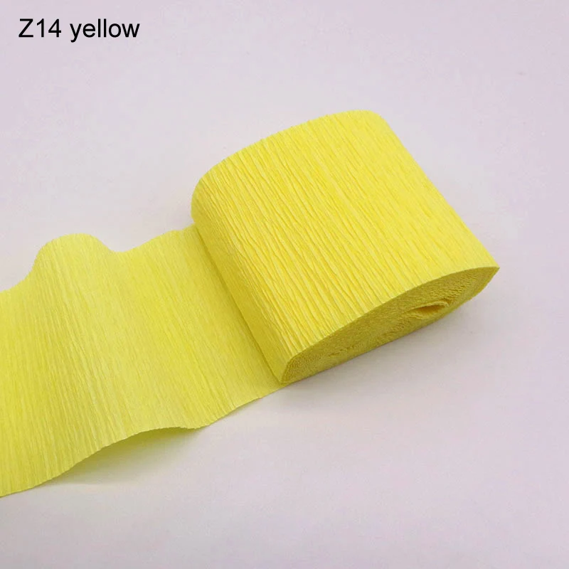 Z14 yellow Декорации 5 см x 250 см баннеры конфетти растяжки DIY Бумажная гирлянда крепированная бумага Свадьба День Рождения Вечеринка фотографии фоны - Цвет: Z14 yellow