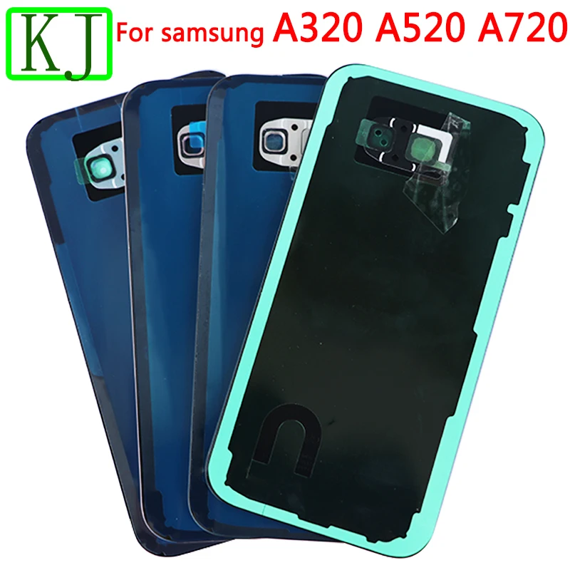 Для samsung Galaxy A3 A5 A7 A320 A520 A720 стеклянная крышка для батареи задняя дверь+ чехол для объектива камеры для a320 a520 a720
