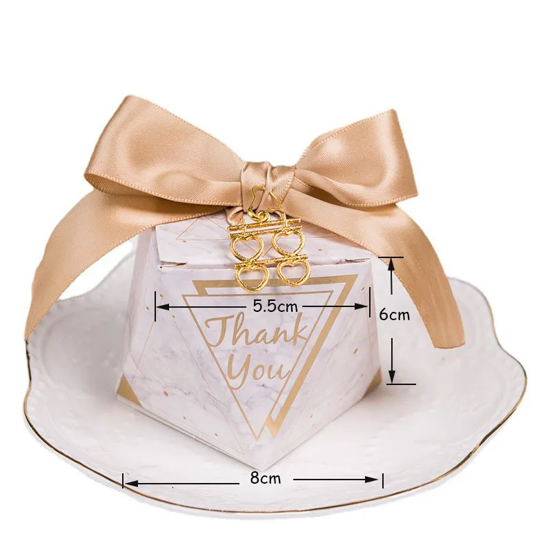 

New Gift Box Marble with Bow-knot Baby Shower Birthday Party Candy Box Sweet Chocolate Boxes Packaging Wedding Favors Decoration