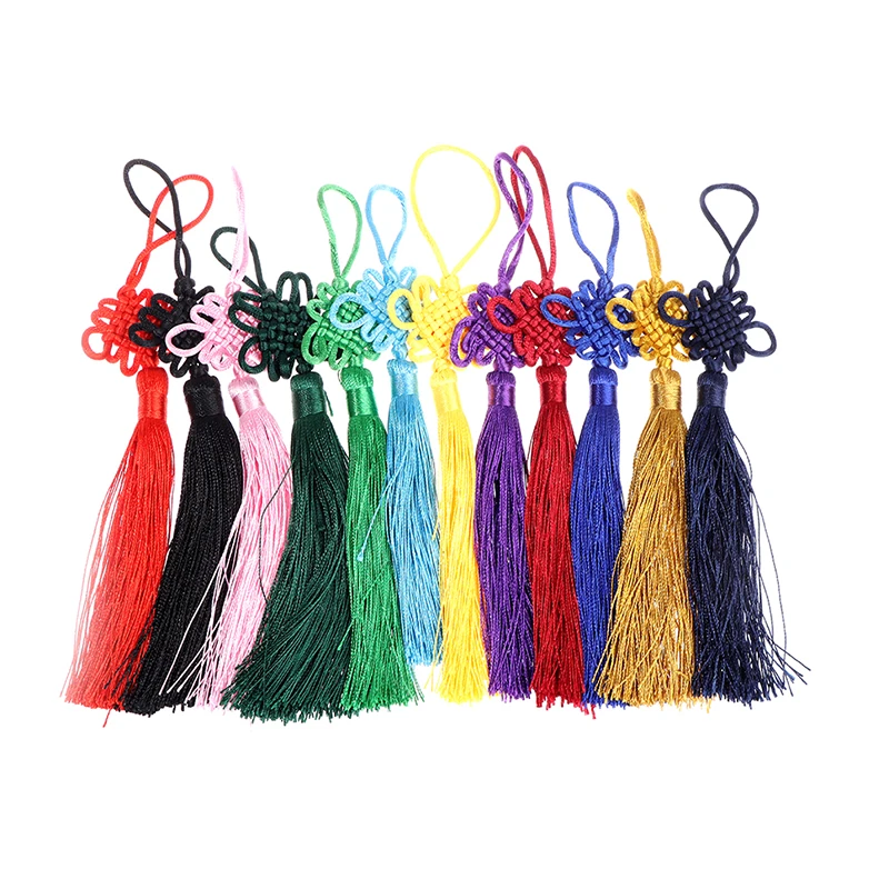

10 шт./китайский узел кисточка шелковая бахрома челка цветок кисточка отделка Декоративная Одежда для штор украшение для дома случайный цве...