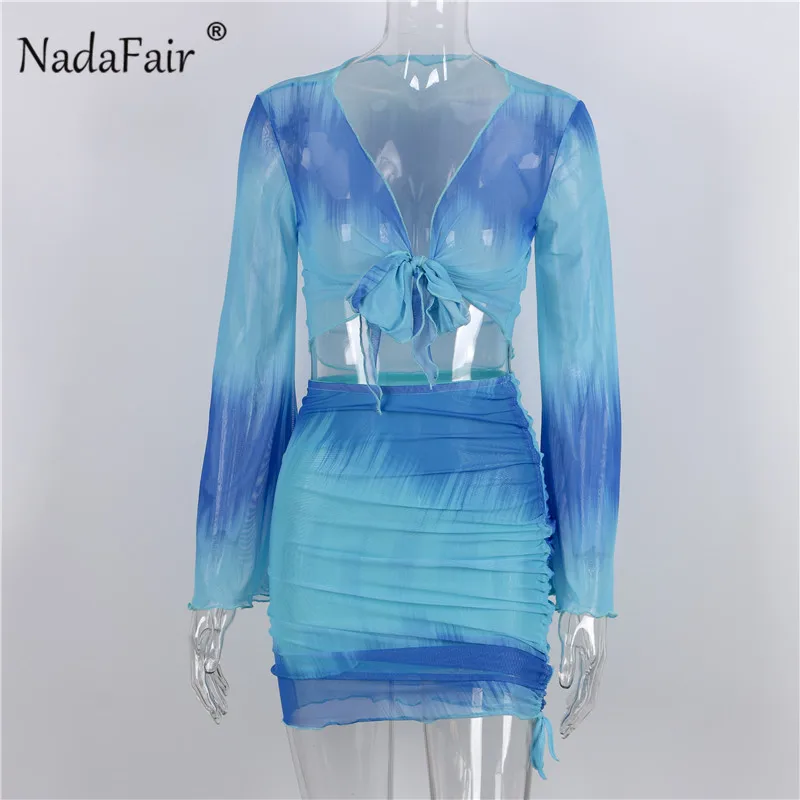 Женское пляжное платье Nadafair клубный комплект из двух предметов укороченный топ с