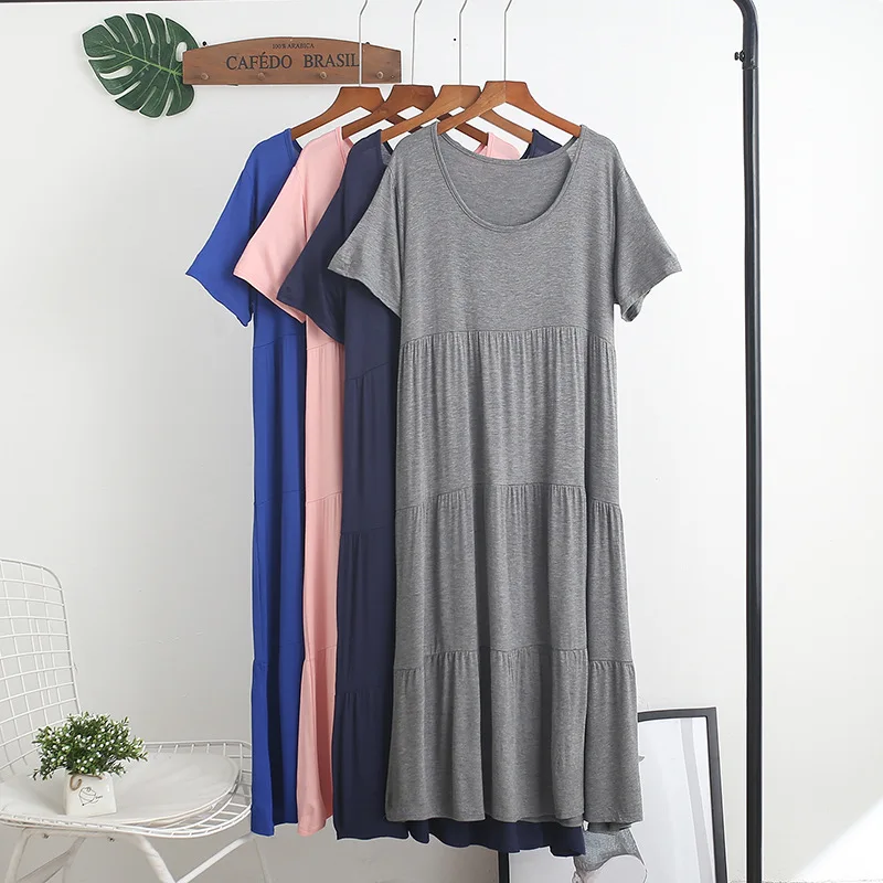 

Women Knit Dress Casual Loose O-neck Pregnant T-shirt Dresses WL107