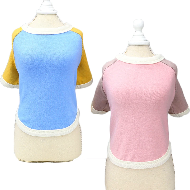 

Cat Clothes Dog Tshirt Pet Hoodies O-neck Sweatshirt Shirt For Small Dogs Bichon Teddy Chihuahua Color Contrast Pullover Tshirt