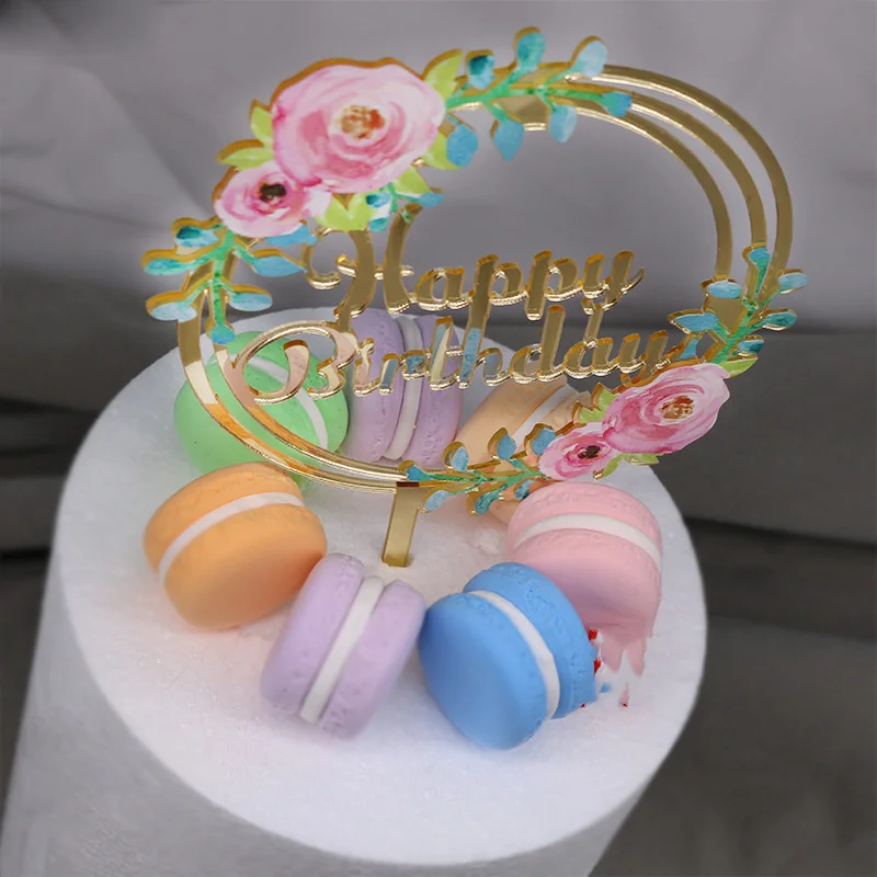 Цветы зеленые листья искусство украшение для выпечки на день рождения свадебные