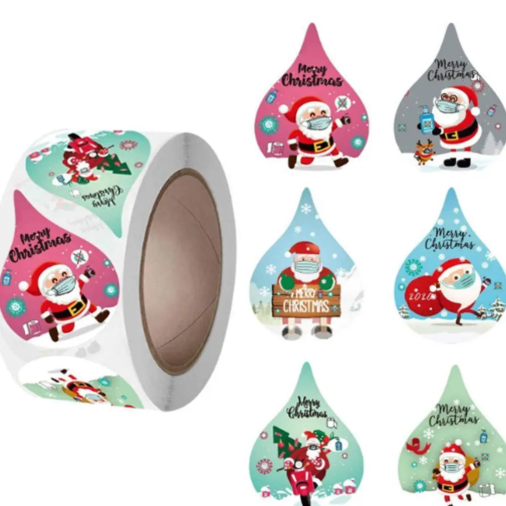 

500pcs/roll Merry Christmas Festival Decor Santa Sticker Party Gift Baking Seal Sticker Invitation Letter Envelope Sticker