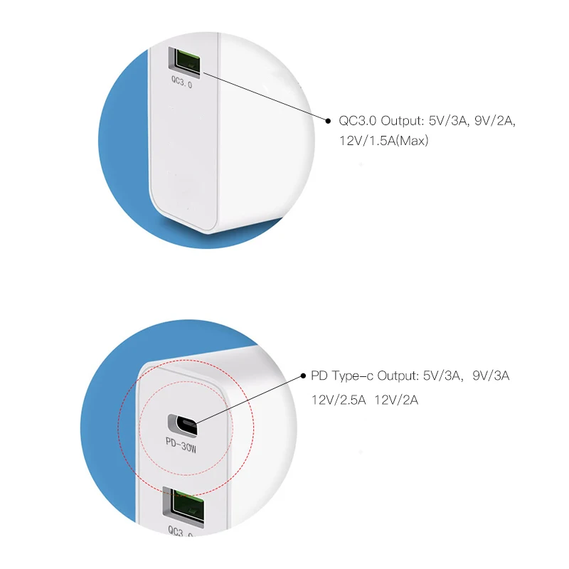 HKHUIBANG зарядка для телефона QC4.0 3 0 iPhone 11 /Samsung /Huawei 30W pd зарядное устройство