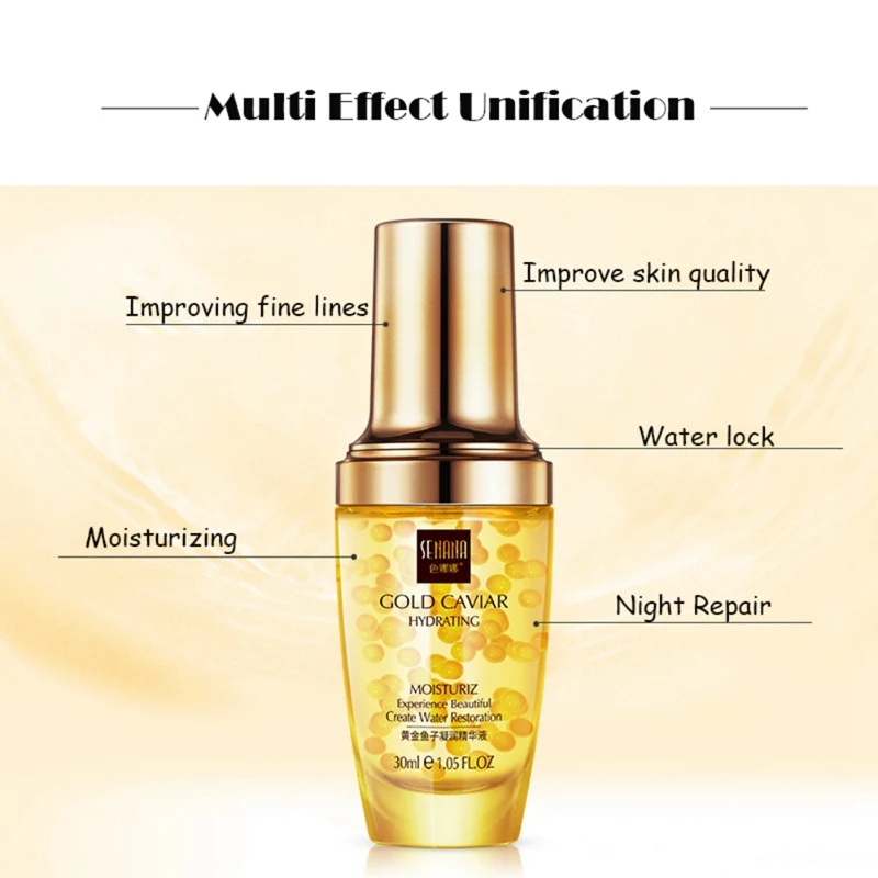 

Women Gold Caviar Essence Moisturizing Firming Skin Smoothing Fine Line Anti-Aging Facial Serum