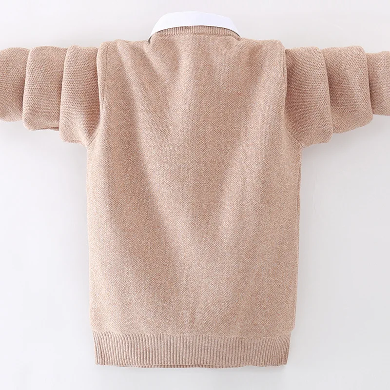 Зимняя детская одежда для мальчиков пуловер свитер хлопковые изделия теплый