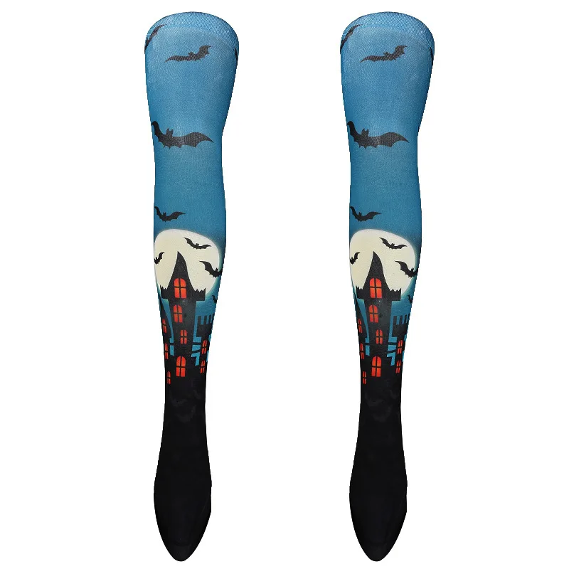 Best 1 Pair Women Socks Combed Cotton Christmas Pumpkin Starry Sky Skull Galaxy Space Novelty Funny Women Socks