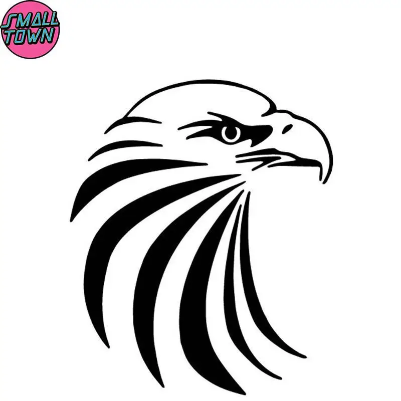

Small Town 13CM*15.6CM Eagle Head Creative Decoration Pattern Car Sticker Body Of Car Vinyl Decal Black/Silver C4-2274