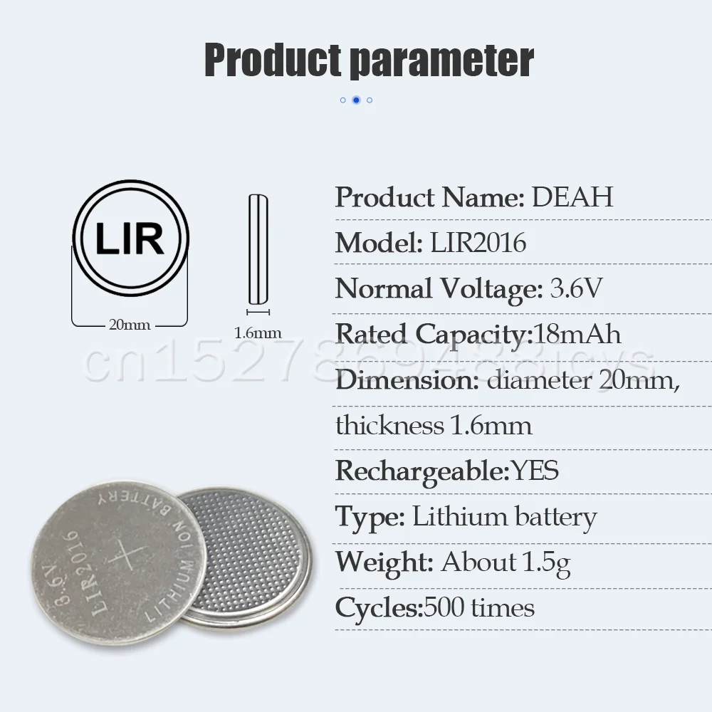 3 шт. 6 В LIR2016 LIR 2016 литиевая аккумуляторная батарея для пульта дистанционного