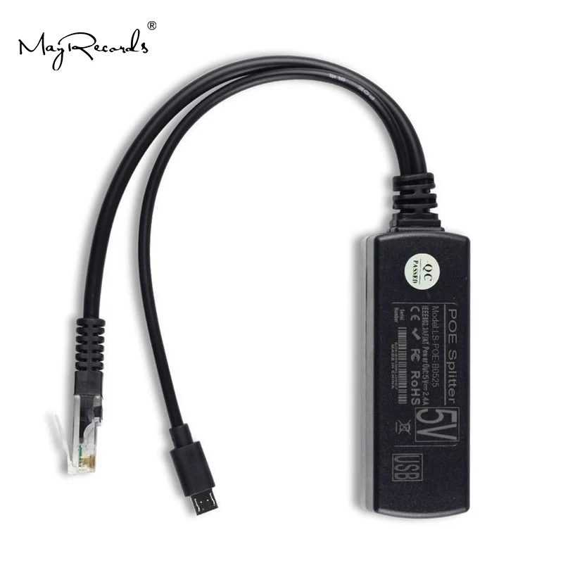 Популярный разветвитель PoE Power Over Ethernet от 48 В до 5 2 4 А адаптер Micro USB 12 Вт|Коробки