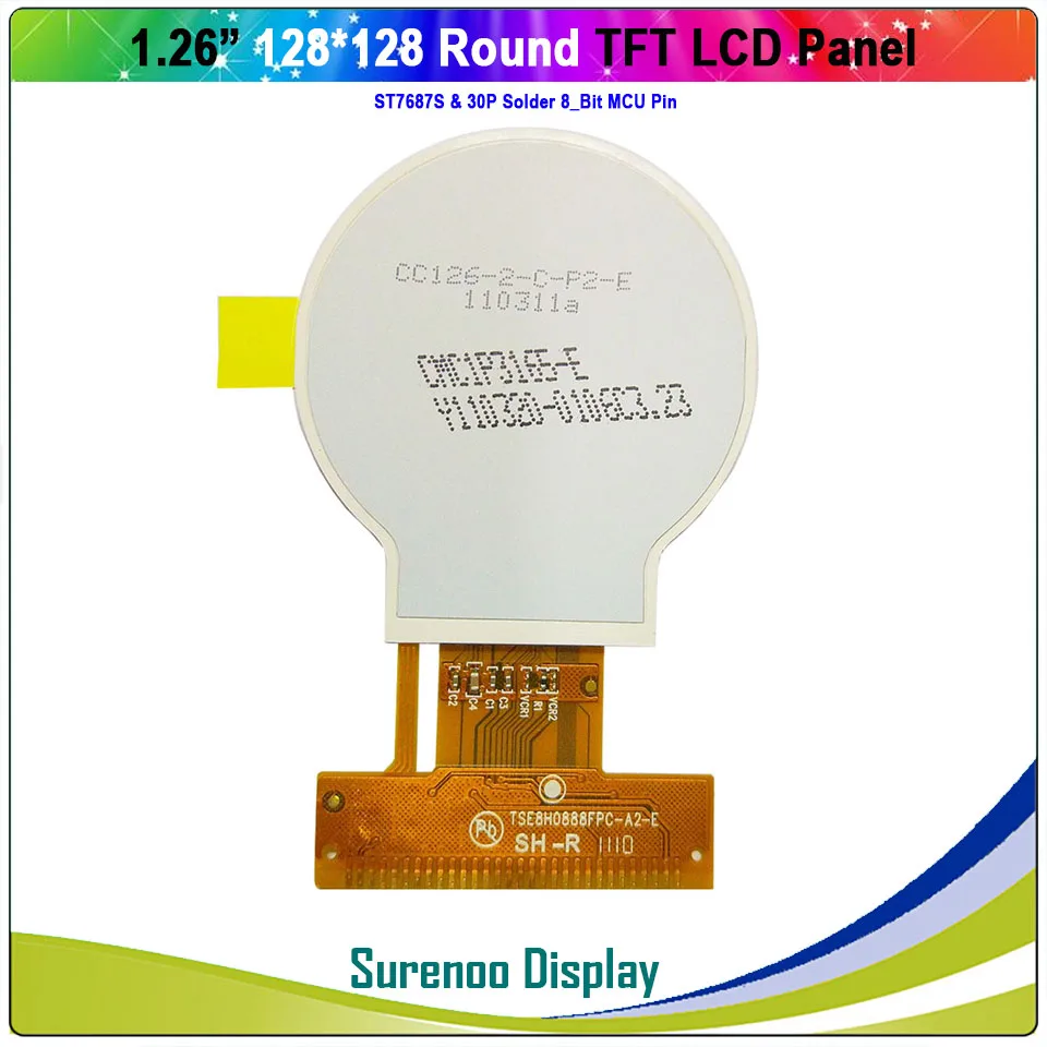 1,26 дюймовый круглый Циркулярный 128x128 TFT ЖК-дисплей модуль экран Встроенный ST7687S контроллер