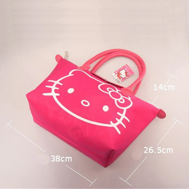 Новая Модная Портативная дамская сумка HELLO KITTY, Большая вместительная Холщовая Сумка на плечо с милым рисунком, клатч, HK-213