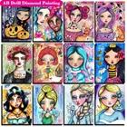 2021 новая Алмазная вышивка на Хэллоуин AB Алмазная мультяшная алмазная живопись цвет абстрактная фотография украшение для дома